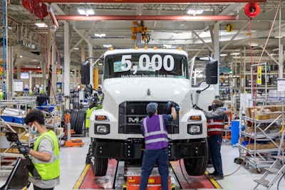 The Mack MD6, a Class 6 model, and the MD7, a Class 7 model, began rolling off the line Sept. 1, 2020. The Mack MD Series is built specifically for medium-duty applications.