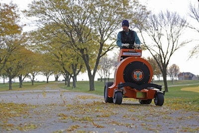 Stand-on blowers makes for quick cleanups and less fatigue.