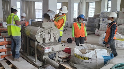 The Fully Electric FloorMate80E Mobile Mixer and Pump Combination