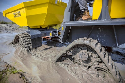 Tracks are capable of moving through a variety of difficult terrain, benefiting their use in construction and other off-highway equipment applications.