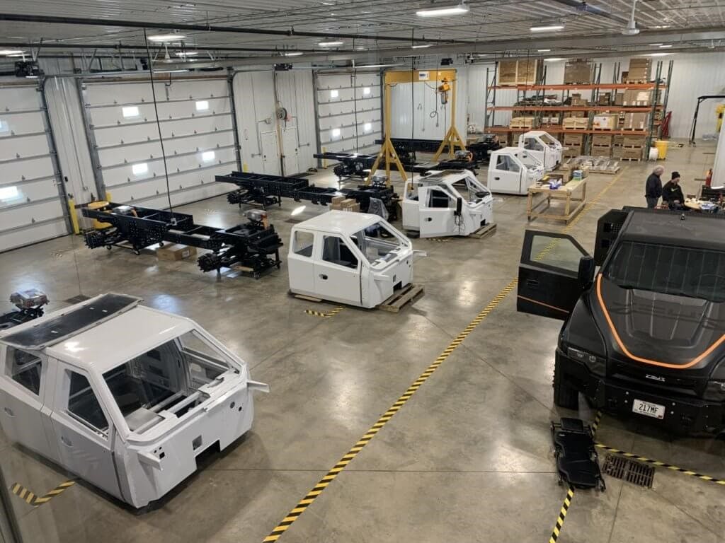 SMUD vehicles in production at the Zeus production plant in January 2022.