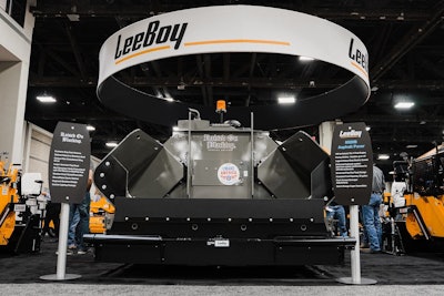 LeeBoy brought seven pavers to the show, including the Raised on Blacktop iconic machine. They also showcased the three wheeled NB25 broom which is ideal for smaller contractors or rental dealers.
