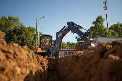 Like other Smart Attachments, digital control on the tool allow the joysticks in a Cat D3 high-flow CTL to run the Smart Backhoe, allowing the operator to choose from excavator or backhoe style control patterns.