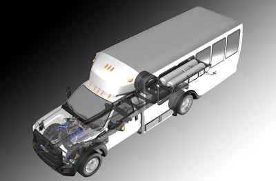 While propane-powered vehicles utilize an internal combustion engine, the combustion of propane does not produce the same level of harmful chemicals as diesel or gasoline which eliminates the need for complex aftertreatment to meet tailpipe emission standards.