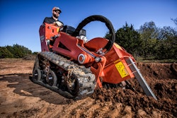 Walk-behind trenches work well to help contractors dig irrigation trenches.