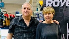 Judy Fishgold stands with Jim Pedulla, CEO of Altra Rental & Supply