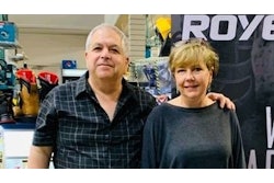 Judy Fishgold stands with Jim Pedulla, CEO of Altra Rental & Supply