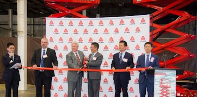 LGMG and other officials at a ribbon cutting of its Chambersburg, Penn., facility in 2019.