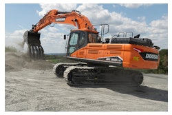 The DX350LC-7 is powered by a DL08 diesel engine and features D-ECOPOWER technology to manage fuel consumption.