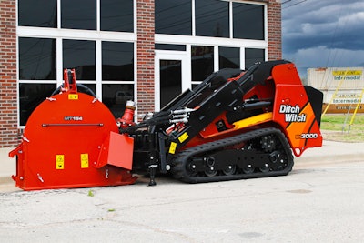 The MT164 can trench up to 2 inches wide by 16 inches deep, allowing crews to cut deep enough to get through a standard-sized curb.