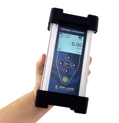 The handheld, IP67-rated flow meter is designed for measuring the flow rate of clean, non-aerated fluids in full pipes such as water, chemicals and fuel oils.