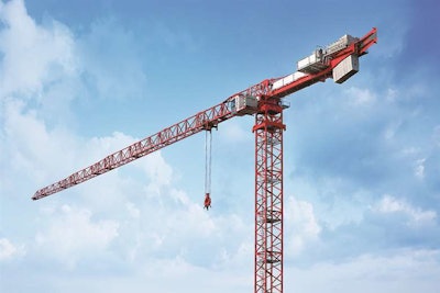 The Potain MDT 489 topless crane is available in two versions: one with 20 tons of maximum capacity and the other with 25 tons of maximum capacity.