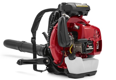 Available at local dealerships, the commercial-grade EBZ8560 backpack blower is powered by the RedMax Strato-Charged 2-stroke engine and produces 1,000 CFM of air volume.