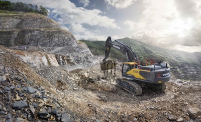 Volvo EC550E excavator.