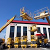 The aerial equipment available for sale and rent includes scissor lifts, articulating booms and telescopic booms.