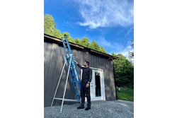 The Ladder-Lock features two adjustable legs that connect at the ladder midpoint and two adjustable arms that anchor to the ladder's lowest rung, creating four points of contact that eliminates kicking out, sliding and tipping.