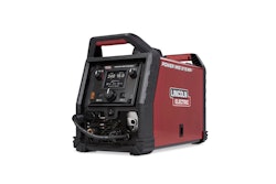 The POWER MIG 215 MPi welder features a built-in TIG solenoid, increased duty cycle and a portable housing with handles.