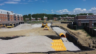 The Marous Brothers Site Group has been installing the new stormwater detention system at OMNI Senior Living Center in Solon, Ohio. The total installed system volume for this project is 56,229 cubic feet.