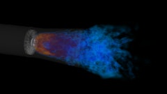 Computational fluid dynamics (CFD) combustion simulation of an Astec Power Flame burner