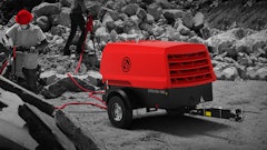 Powered with a liquid-cooled, three-cylinder Kohler diesel engine, the CPS 185 air compressor supports pneumatic handheld tools for demolition, construction or on-site maintenance.