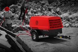 Powered with a liquid-cooled, three-cylinder Kohler diesel engine, the CPS 185 air compressor supports pneumatic handheld tools for demolition, construction or on-site maintenance.