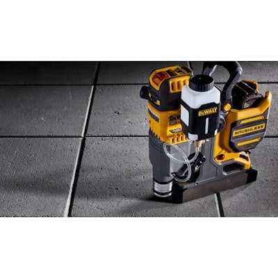 Delivering 40 holes per charge, the cordless magnetic drill press has a capacity of up to 2-in. holes through 2-in. of structural steel.