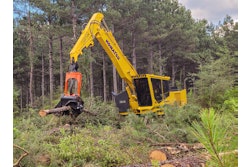 Powered by a Komatsu SAA6D107E-3 Tier 4 Final engine, the processor features a large swing circle for moving trees and extra fuel storage.