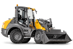 Mecalac’s swing loaders feature a rigid chassis and three steering modes – 2-wheel, 4-wheel and 4-wheel crab – that allow for tight turns.
