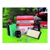 Available for popular lawn mower brands, each kit features up to 10 items such as an air filter, pre-filter, oil filter, fuel filter, hose clamps, spark plugs and motor oil.