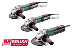 Designed for polishing and cutting on construction sites, the angle grinders feature a powerful 1,900-watt and 14.5-amp motor with an armature for power and heat dissipation.