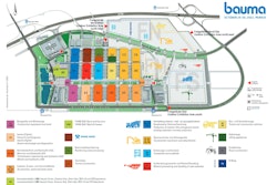 The bauma 2022 floor plan offers guidance to attendees wishing to peruse the thousands of products, technologies, machinery and equipment on display.