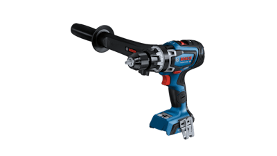The hammer drill and driver features 1,330 in.-lbs. of max torque and built-in proprietary electronic angle detection for drilling at specific angles.
