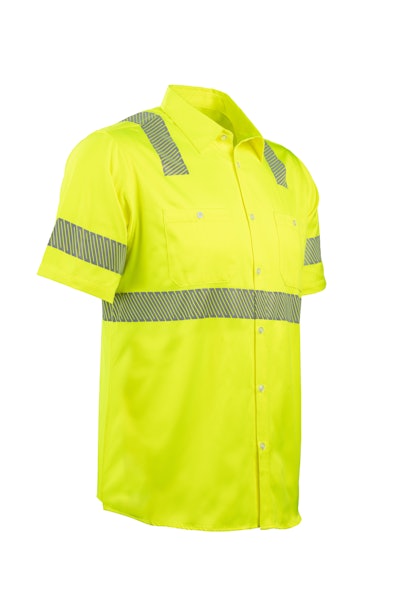 Capable of withstanding at least 50 washes in industrial laundry environments, RAflect50 workwear products feature segmented reflective tape for high visibility, durability and compliance with ANSI Class II high visibility standards.