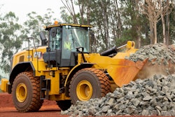 Digging and hauling larger rocks require a stronger bucket on wheel loaders like this Cat 966.