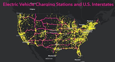 Electric vehicle charging stations in the U.S.