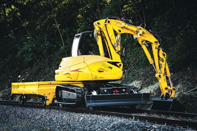 Designed for light to medium service, confined work areas, Class 1 railroads and maintenance jobs, the 136MRail is a multi-function machine serving as an excavator, loader and material handler during operations.