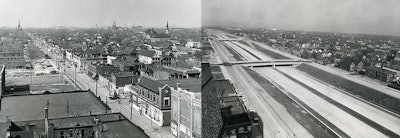 Before and after the construction of I-375