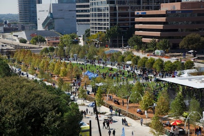 Installing the Nancy Best Concrete Fountain in Dallas' Klyde Warren Park
