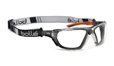 The frame on the safety glasses features co-injected temples and a PLATINUM scratch and fog resistant coating for durability.