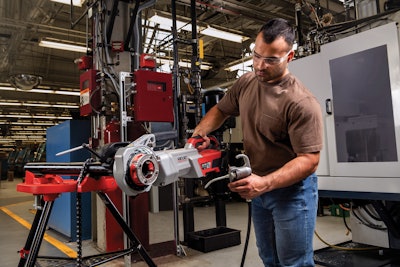 The 760 FXP Power Drive is capable of working with 0.125-in. to 2-in. pipes and can be used for multiple new construction and repair applications on mechanical, electrical, plumbing, HVAC and oil and gas projects.