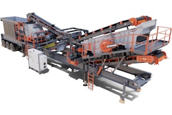 The portable plant can process recycled concrete, reclaimed asphalt and pit run materials into valuable salable products.