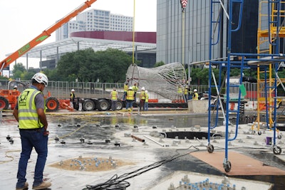 Installing the Nancy Best Concrete Fountain in Dallas' Klyde Warren Park