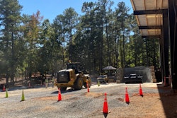 The Caterpillar Global Operator Challenge in Clayton, N.C., had a wheel loader portion that required competitors to cart around a 1980s-era Cat yellow Chevy Blazer.