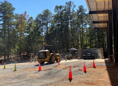 The Caterpillar Global Operator Challenge in Clayton, N.C., had a wheel loader portion that required competitors to cart around a 1980s-era Cat yellow Chevy Blazer.