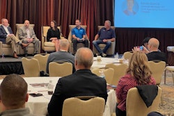 A panel about the 2023 industry trends moderated by AEM's Sara Feuling, Senior Director of Construction.
