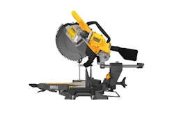Using one DEWALT FLEXVOLT DCB609 battery, the saw can make up to 675 cuts in 3-1/4-in. MDF base molding or 255 cuts in pressure treated 4-in. x 4-in. timber.