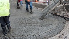workers placing cement