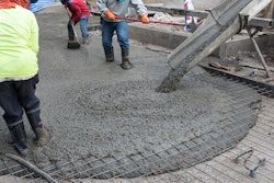 workers placing cement