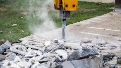 Compatible with the Brokk 900 demolition robot, this versatile hydraulic breaker attachment has a 400-900 blow-per-minute rate applicable for breaking granite and similar types of rock or surfaces.