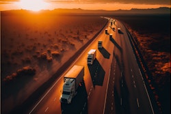 trucks on a highway